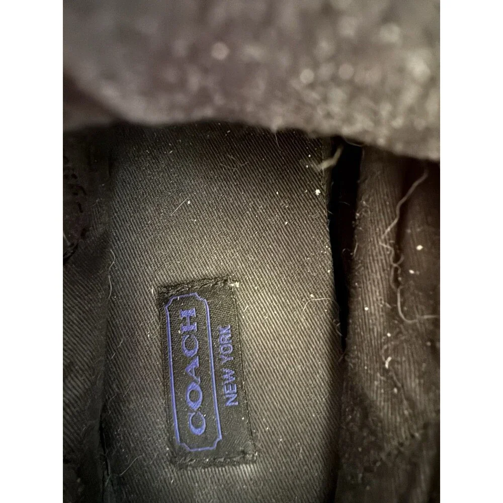 Coach Dreama Sneakers Suede Strap Wedges Size 6B Blue/Black/Tan - Picture 7 of 9